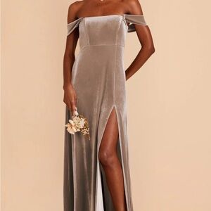 Birdy Grey Taupe Velvet Dress
